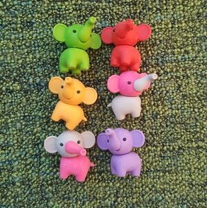 Elephant cute eraser figurines